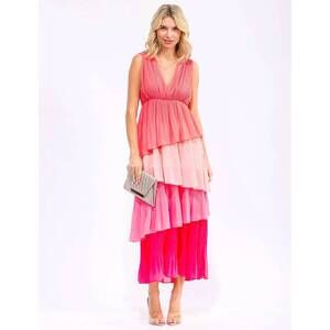 NEW LITTLE SECRET OF MINE tiered colorblock maxi dress in let me blow your mind